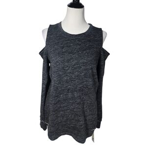 Calvin Klein Performance Medium Cold Shoulder Gray Top NWT